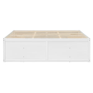 English Elm King Platform Bed Six Storage Drawers No Box Spring Minimalist Scandinavian Bedroom White LP000146AAK