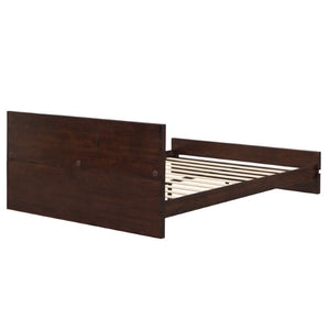 English Elm Queen Eco Solid Platform Bed Minimalist Low Profile Sustainable Frame for Modern Bedroom Chocolate Queen Bamboo LP000193AAP