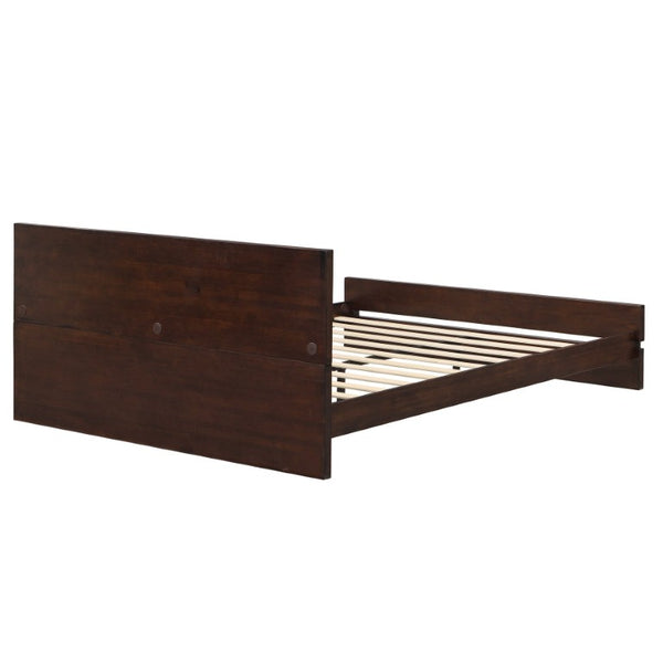 English Elm Queen Eco Solid Platform Bed Minimalist Low Profile Sustainable Frame for Modern Bedroom Chocolate Queen Bamboo LP000193AAP