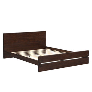 English Elm Queen Eco Solid Platform Bed Minimalist Low Profile Sustainable Frame for Modern Bedroom Chocolate Queen Bamboo LP000193AAP