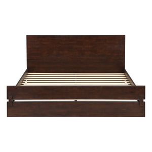 English Elm Queen Eco Solid Platform Bed Minimalist Low Profile Sustainable Frame for Modern Bedroom Chocolate Queen Bamboo LP000193AAP