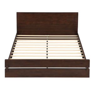 English Elm Queen Eco Solid Platform Bed Minimalist Low Profile Sustainable Frame for Modern Bedroom Chocolate Queen Bamboo LP000193AAP