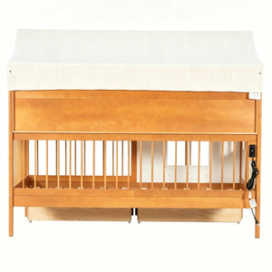 English Elm Full Size Kids House Bed with Storage Drawers Bookshelf Led Lighting Espresso Walnut LP000372AAL