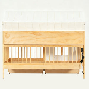 English Elm Full Size Kids House Bed with Storage Drawers Bookshelf Led Lighting Espresso Natural LP000372AAN