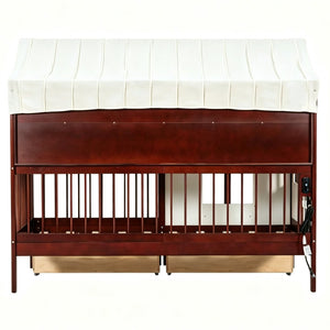 English Elm Full Size Kids House Bed with Storage Drawers Bookshelf Led Lighting Espresso Espresso LP000372AAP