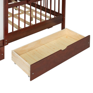 English Elm Full Size Kids House Bed with Storage Drawers Bookshelf Led Lighting Espresso LP000378AAP
