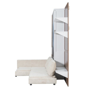 English Elm Full Size Playhouse Bed with Bookshelf Trundle Canopy and Pinewood Kids Frame White 83.9 L x 103 W x 83.9 H LP000398AAK
