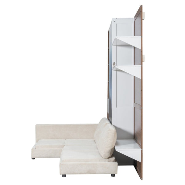 English Elm Full Size Playhouse Bed with Bookshelf Trundle Canopy and Pinewood Kids Frame White 83.9 L x 103 W x 83.9 H LP000398AAK