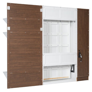 English Elm Full Size Playhouse Bed with Bookshelf Trundle Canopy and Pinewood Kids Frame White 83.9 L x 103 W x 83.9 H LP000398AAK