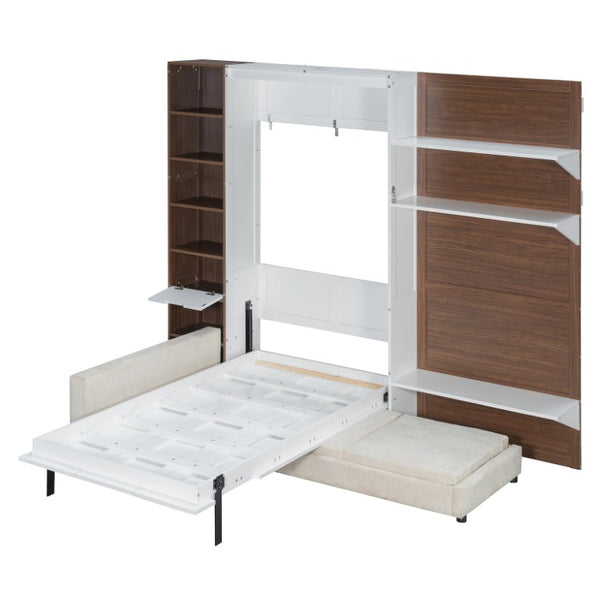 English Elm Full Size Playhouse Bed with Bookshelf Trundle Canopy and Pinewood Kids Frame White 83.9 L x 103 W x 83.9 H LP000398AAK