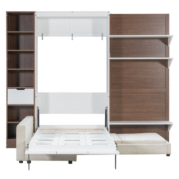 English Elm Full Size Playhouse Bed with Bookshelf Trundle Canopy and Pinewood Kids Frame White 83.9 L x 103 W x 83.9 H LP000398AAK