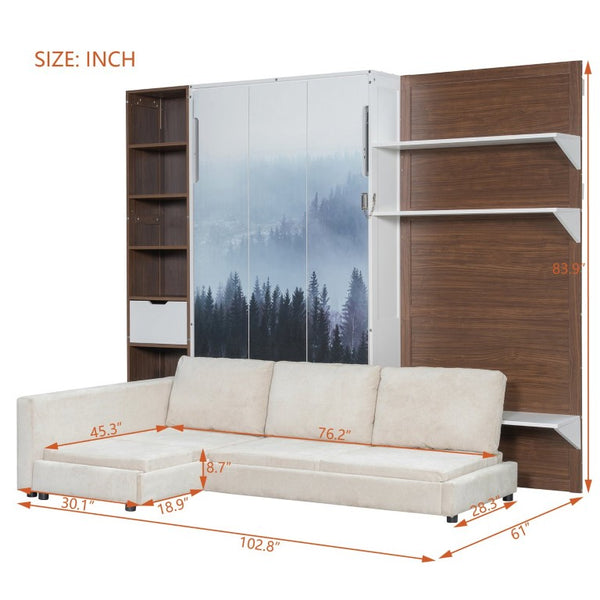 English Elm Full Size Playhouse Bed with Bookshelf Trundle Canopy and Pinewood Kids Frame White 83.9 L x 103 W x 83.9 H LP000398AAK