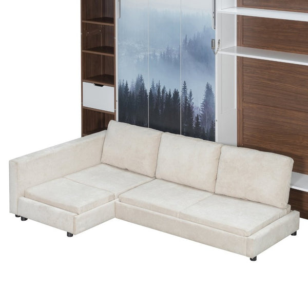 English Elm Full Size Playhouse Bed with Bookshelf Trundle Canopy and Pinewood Kids Frame White 83.9 L x 103 W x 83.9 H LP000398AAK