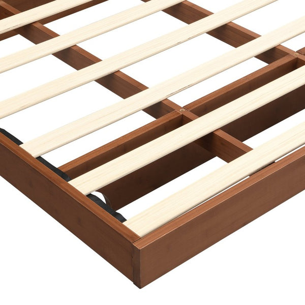 English Elm Queen Solid Bamboo Floating Platform Bed Organic Modern Frame with 800 Lb Capacity Brown LP000416AAD