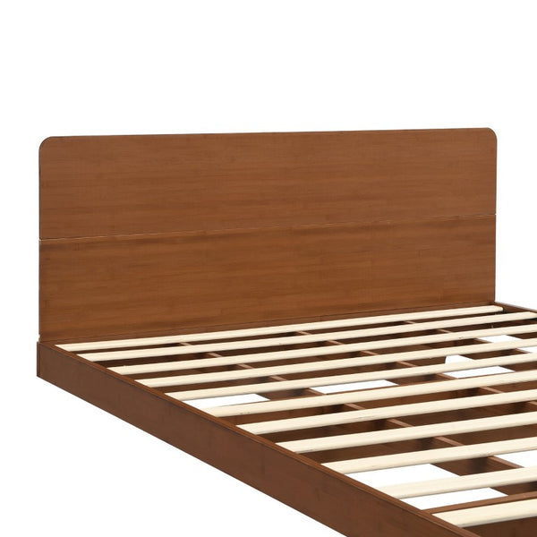 English Elm Queen Solid Bamboo Floating Platform Bed Organic Modern Frame with 800 Lb Capacity Brown LP000416AAD