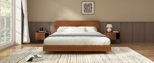 English Elm Queen Solid Bamboo Floating Platform Bed Organic Modern Frame with 800 Lb Capacity Brown LP000416AAD