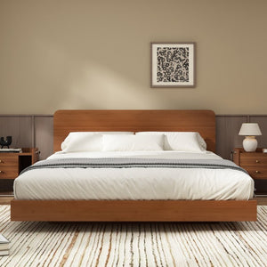 English Elm Queen Solid Bamboo Floating Platform Bed Organic Modern Frame with 800 Lb Capacity Brown LP000416AAD