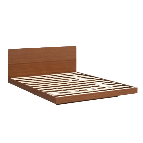 English Elm Queen Solid Bamboo Floating Platform Bed Organic Modern Frame with 800 Lb Capacity Brown LP000416AAD