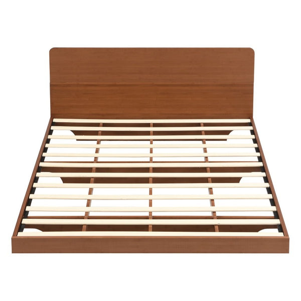 English Elm Queen Solid Bamboo Floating Platform Bed Organic Modern Frame with 800 Lb Capacity Brown LP000416AAD