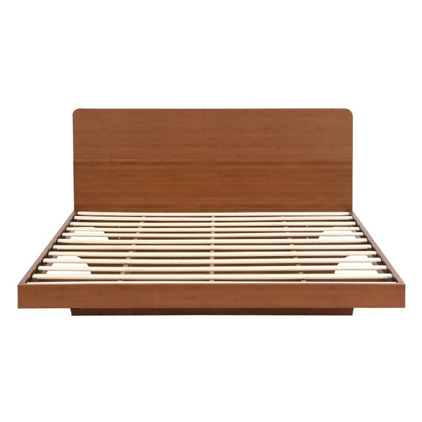 English Elm Queen Solid Bamboo Floating Platform Bed Organic Modern Frame with 800 Lb Capacity Brown LP000416AAD