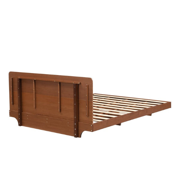 English Elm Queen Solid Bamboo Floating Platform Bed Organic Modern Frame with 800 Lb Capacity Brown LP000416AAD