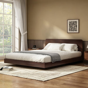 English Elm Queen Solid Bamboo Floating Platform Bed Organic Modern Frame with 800 Lb Capacity Chocolate LP000416AAP