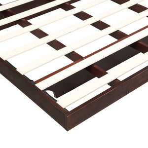 English Elm Queen Solid Bamboo Floating Platform Bed Organic Modern Frame with 800 Lb Capacity Chocolate LP000416AAP