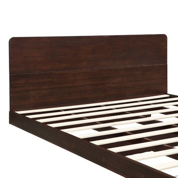 English Elm Queen Solid Bamboo Floating Platform Bed Organic Modern Frame with 800 Lb Capacity Chocolate LP000416AAP