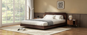 English Elm Queen Solid Bamboo Floating Platform Bed Organic Modern Frame with 800 Lb Capacity Chocolate LP000416AAP