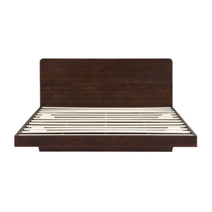 English Elm Queen Solid Bamboo Floating Platform Bed Organic Modern Frame with 800 Lb Capacity Chocolate LP000416AAP