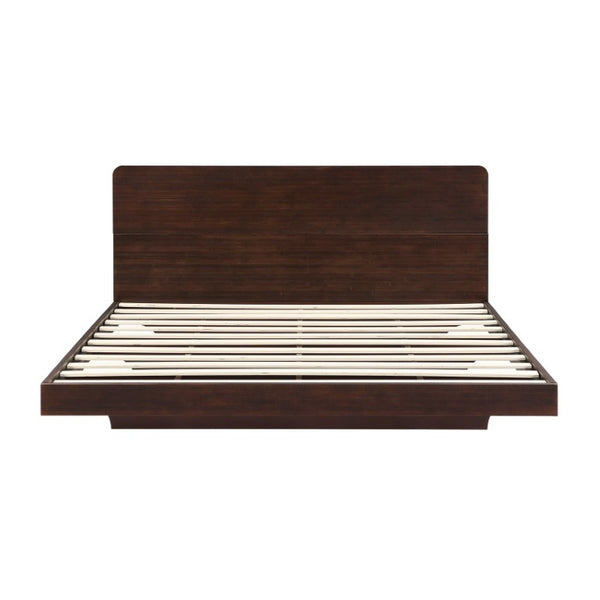 English Elm Queen Solid Bamboo Floating Platform Bed Organic Modern Frame with 800 Lb Capacity Chocolate LP000416AAP