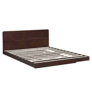 English Elm Queen Solid Bamboo Floating Platform Bed Organic Modern Frame with 800 Lb Capacity Chocolate LP000416AAP