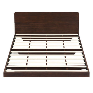 English Elm Queen Solid Bamboo Floating Platform Bed Organic Modern Frame with 800 Lb Capacity Chocolate LP000416AAP