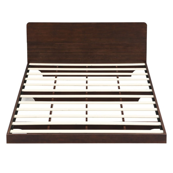 English Elm Queen Solid Bamboo Floating Platform Bed Organic Modern Frame with 800 Lb Capacity Chocolate LP000416AAP
