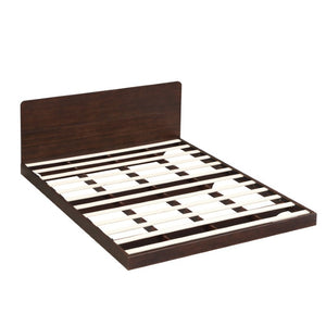 English Elm Queen Solid Bamboo Floating Platform Bed Organic Modern Frame with 800 Lb Capacity Chocolate LP000416AAP