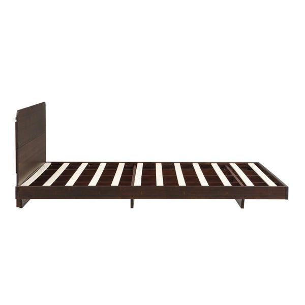 English Elm Queen Solid Bamboo Floating Platform Bed Organic Modern Frame with 800 Lb Capacity Chocolate LP000416AAP