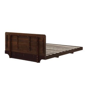 English Elm Queen Solid Bamboo Floating Platform Bed Organic Modern Frame with 800 Lb Capacity Chocolate LP000416AAP