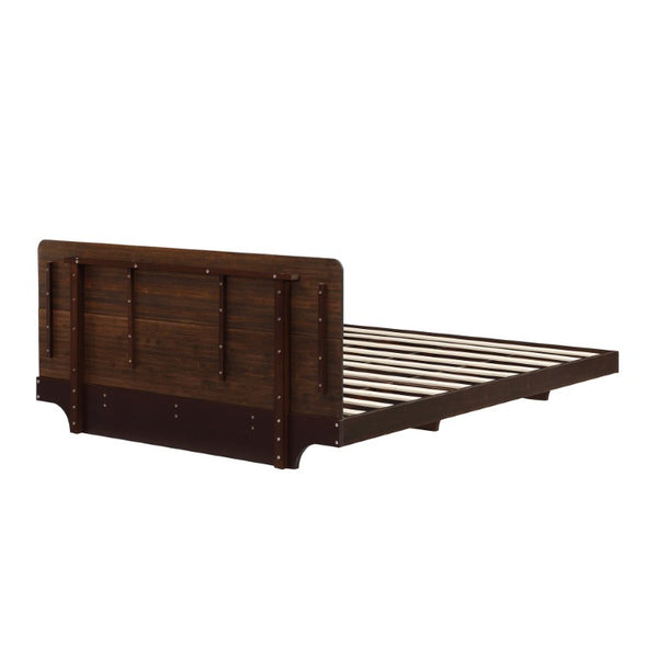 English Elm Queen Solid Bamboo Floating Platform Bed Organic Modern Frame with 800 Lb Capacity Chocolate LP000416AAP