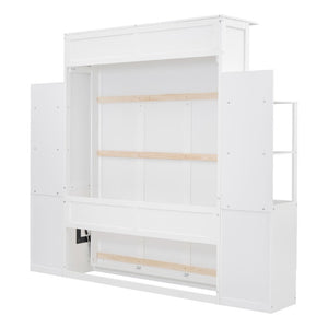 English Elm Queen Eco Solid Platform Bed Minimalist Low Profile Sustainable Frame for Modern Bedroom White Queen - A MDF+LVL LP000566AAK-5