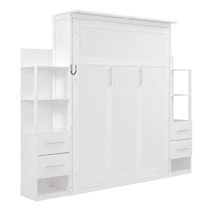 English Elm Queen Eco Solid Platform Bed Minimalist Low Profile Sustainable Frame for Modern Bedroom White Queen - A MDF+LVL LP000566AAK-5