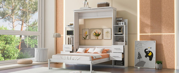 English Elm Queen Eco Solid Platform Bed Minimalist Low Profile Sustainable Frame for Modern Bedroom White Queen - A MDF+LVL LP000566AAK-5