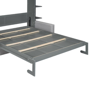 English Elm Queen Murphy Wall Bed with Integrated Sofa for Studio and Guest Room Spaces LP000591AAE-3