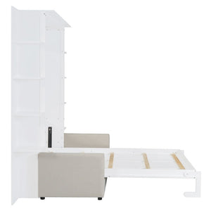 English Elm Queen Eco Solid Platform Bed Minimalist Low Profile Sustainable Frame for Modern Bedroom White Queen - B MDF+LVL LP000591AAK-3