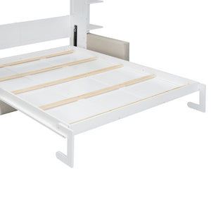 English Elm Queen Eco Solid Platform Bed Minimalist Low Profile Sustainable Frame for Modern Bedroom White Queen - B MDF+LVL LP000591AAK-3