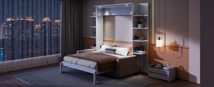 English Elm Queen Eco Solid Platform Bed Minimalist Low Profile Sustainable Frame for Modern Bedroom White Queen - B MDF+LVL LP000591AAK-3