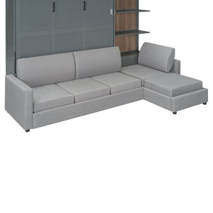 English Elm Queen Murphy Wall Bed with Linen Sofa and Shelving for Studio or Guest Room LP000592AAE-4