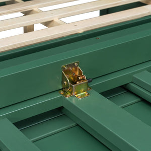 English Elm Queen Murphy Bed Cabinet with Rattan Panel Detail and Built-in Storage Drawers Green LP000678AAF-1