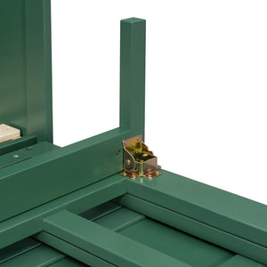 English Elm Queen Murphy Bed Cabinet with Rattan Panel Detail and Built-in Storage Drawers Green LP000678AAF-1