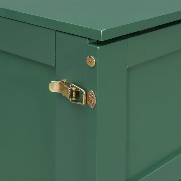 English Elm Queen Murphy Bed Cabinet with Rattan Panel Detail and Built-in Storage Drawers Green LP000678AAF-1