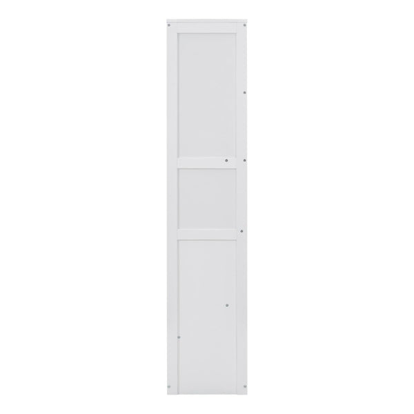 English Elm Full Size Murphy Wall Bed with Side Shelving for Studio and Multi-Use Spaces White LP000692AAK-3
